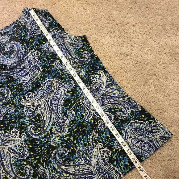 Paisley Impressionist Cowl Draped Neck Tank Top - Picture 14 of 14